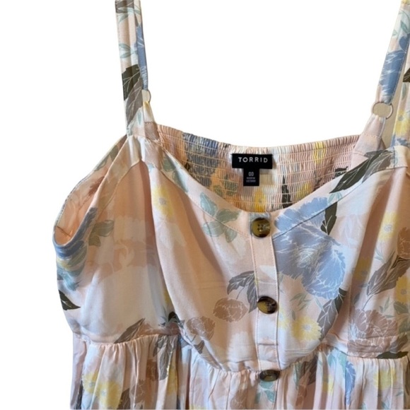 TORRID Light Pink Floral Hi-lo Challis Dress NWT SIZE 00 (10) - Picture 5 of 8